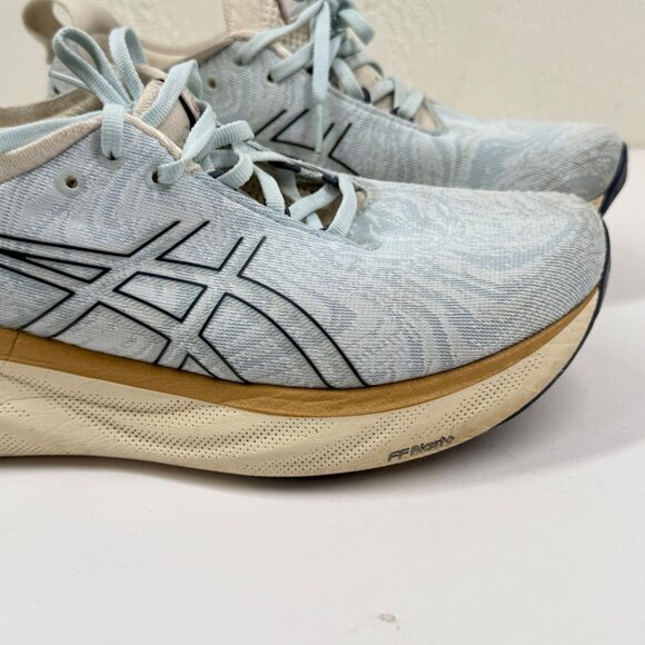 Asics Womens Gel Nimbus 25 Running Shoes Light Blue Mesh Performance Wear Size 8 - Picture 3 of 16